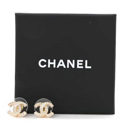 Chanel Crystal Mini Timeless CC Earrings Gold 5 of 5