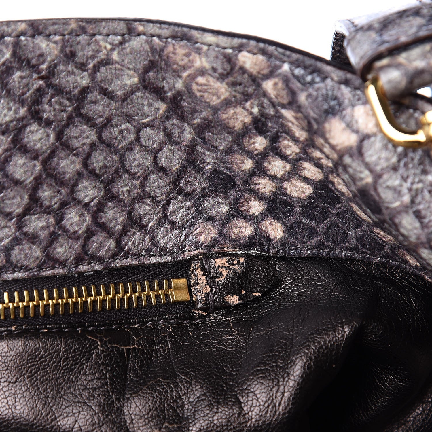 Prada Cervo Lux Snakeskin Print Shopping Bag Naturale 7 of 15