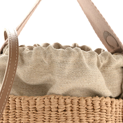 Chloe X MIFUKO Raffia Calfskin Small Woody Basket Shoulder Bag Beige Light Pink 9 of 11