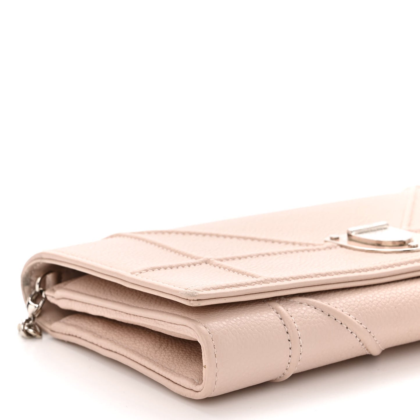 Grained Calfskin Diorama Croisiere Chain Wallet Rose Poudre