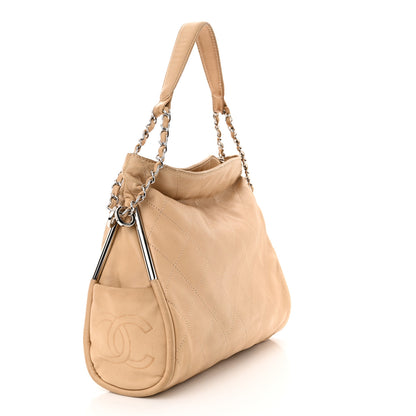 Chanel Lambskin Stitched Medium Ultimate Soft Tote Beige 3 of 21