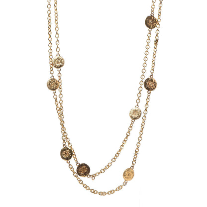 Chanel CC Medallion Long Chain Necklace Gold 1 of 6