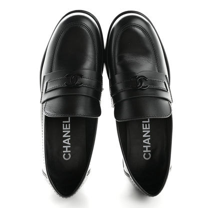 Chanel Calfskin CC Platform Loafers 37 Black 2 of 13