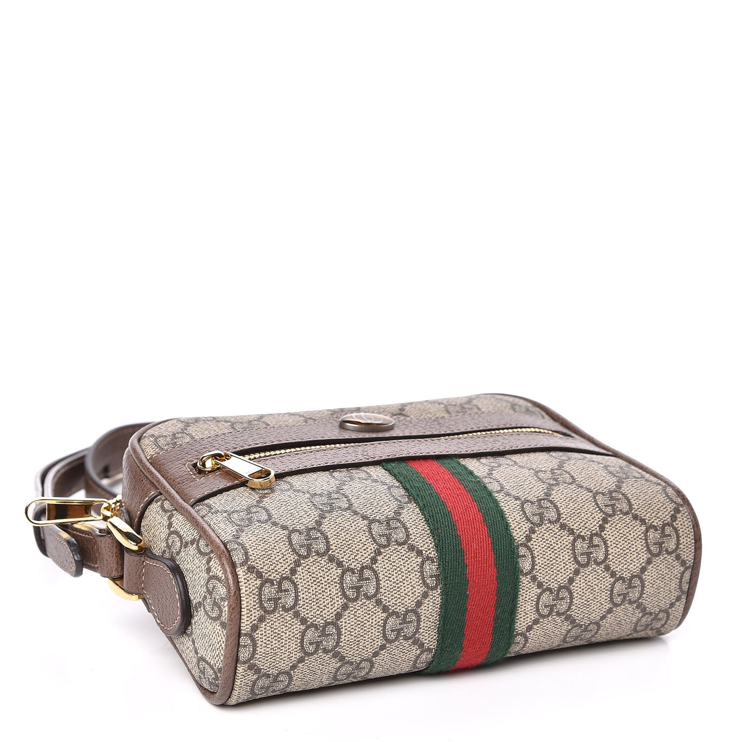 GG Supreme Monogram Web Mini Ophidia Shoulder Bag Brown