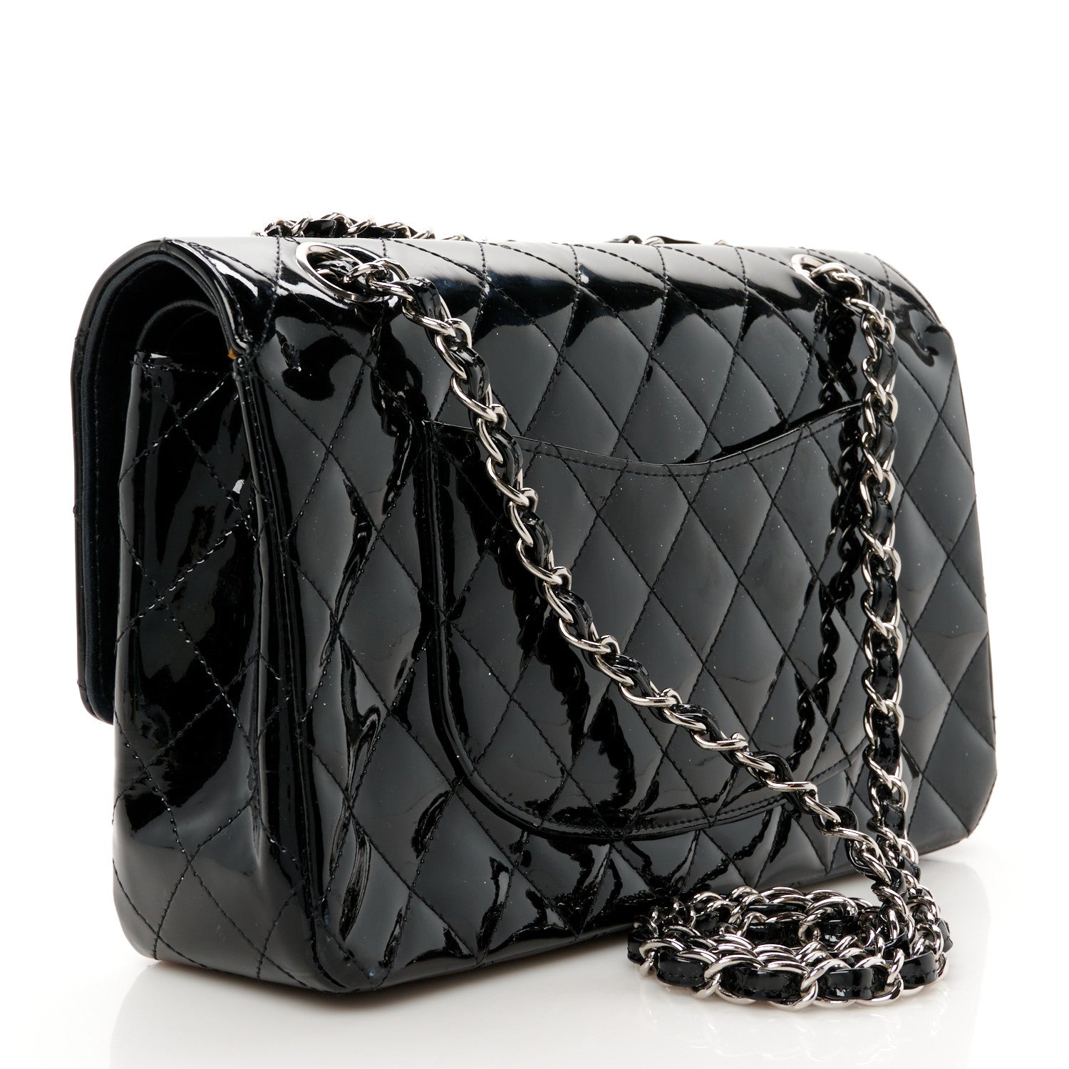 Chanel Patent Quilted Medium Double Flap Black 3 of 12