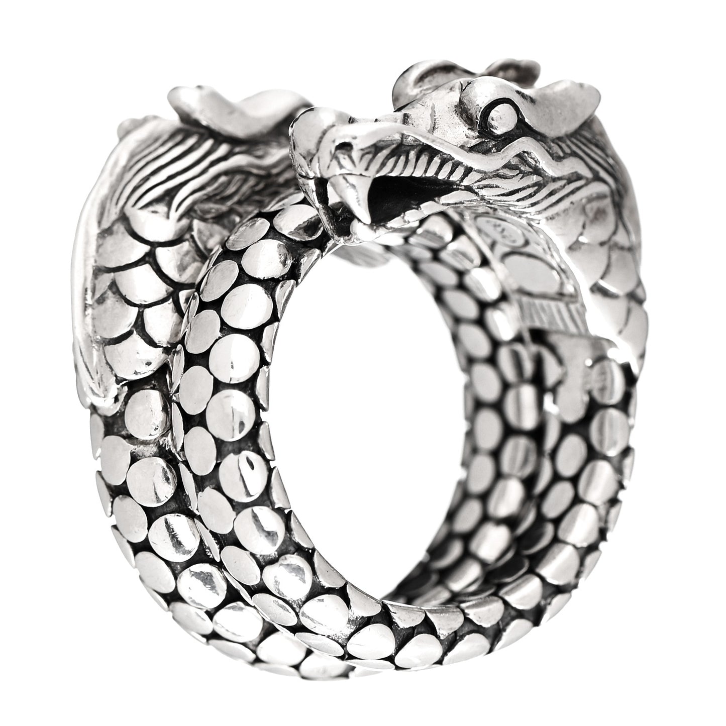 Sterling Silver Legends Naga Dragon Coil Ring 56 7.5