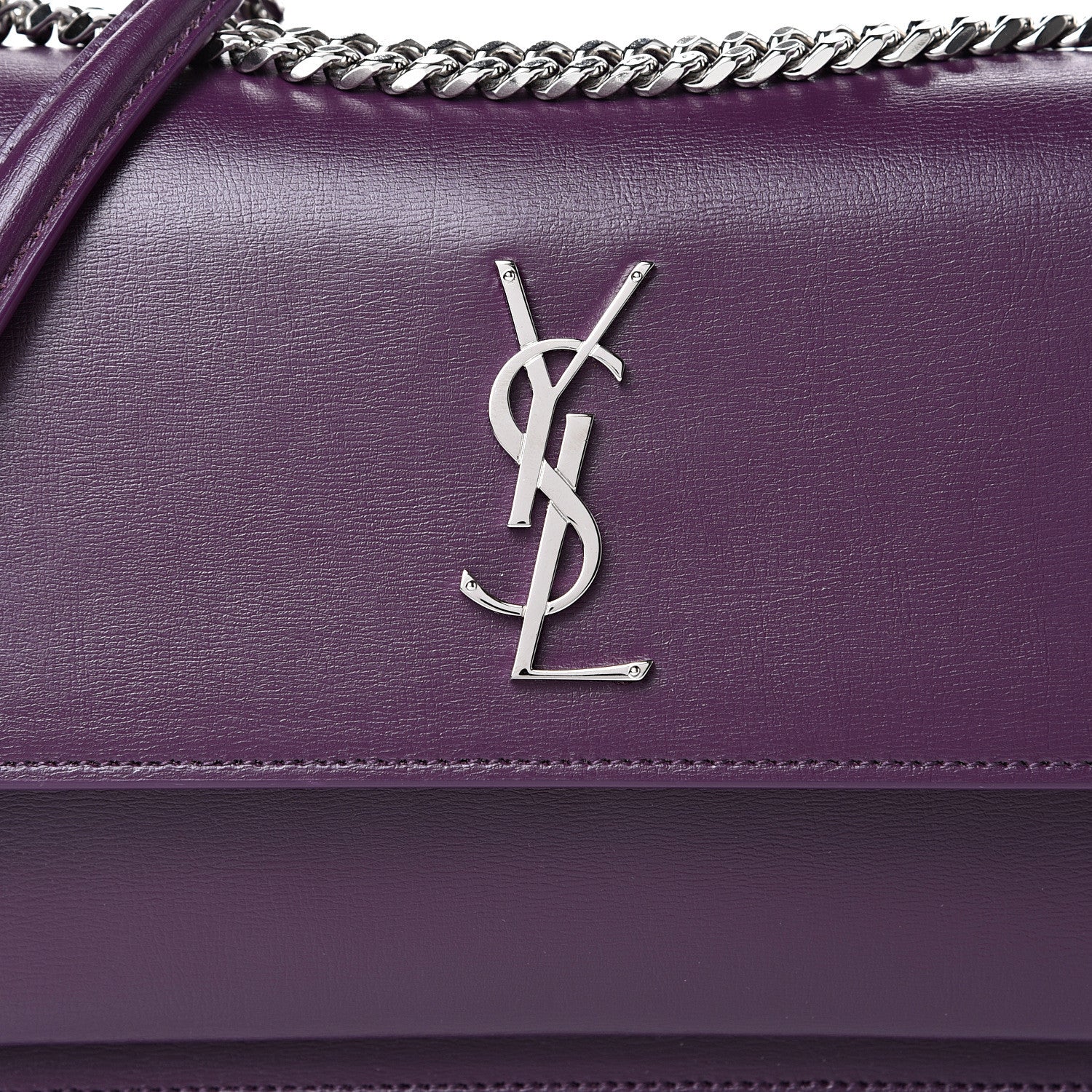 Saint Laurent Calfskin Medium Monogram Sunset Purple 7 of 9
