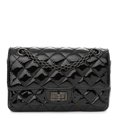 Chanel Patent Calfskin Quilted 2.55 Reissue Mini Flap So Black 1 of 12