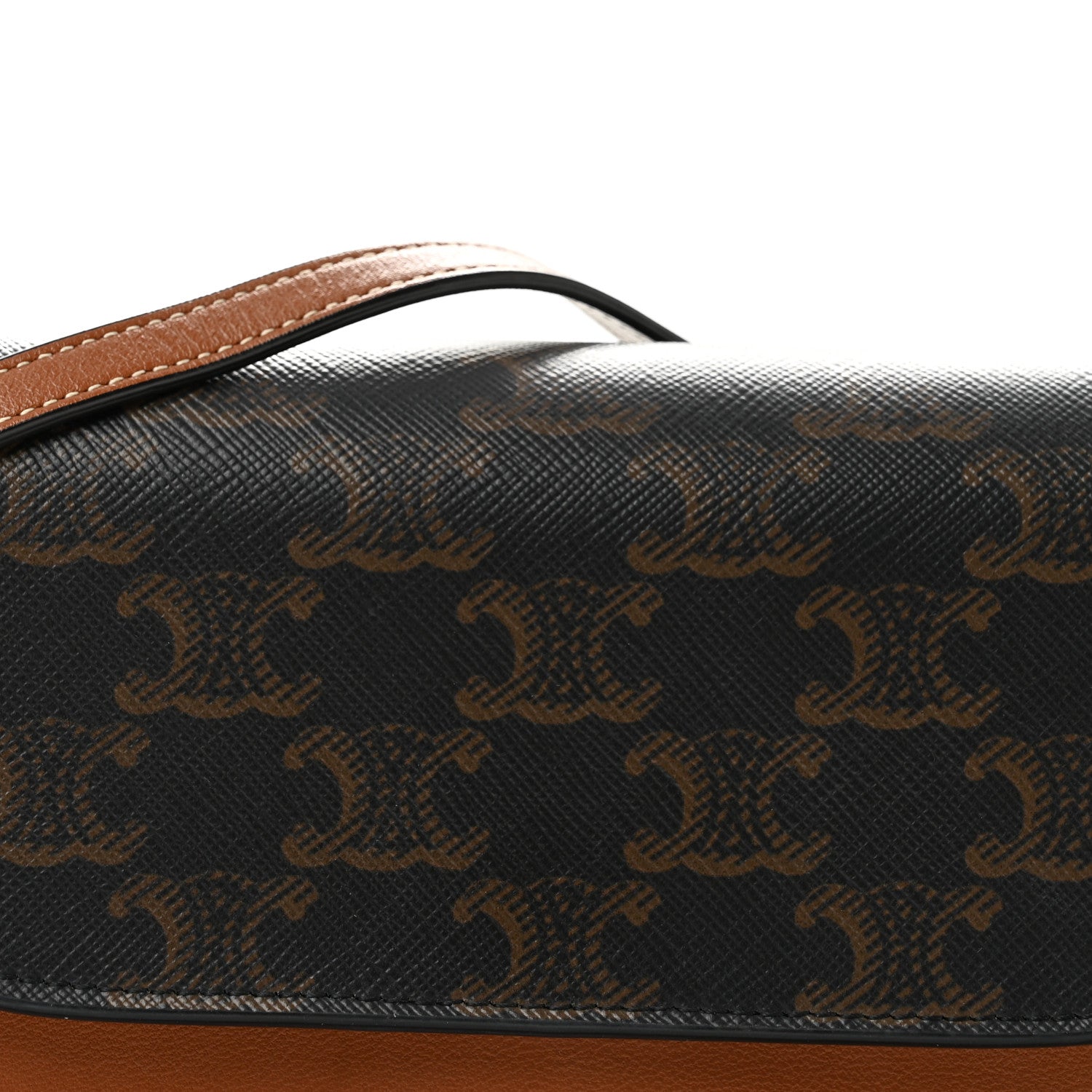 Celine Triomphe Canvas Lambskin Wallet On Strap Tan 8 of 13