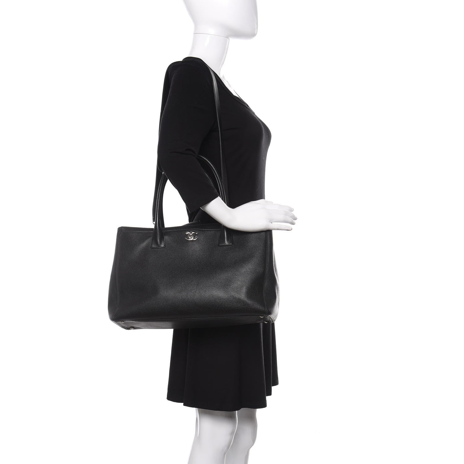 Chanel Calfskin Cerf Executive Shopper Tote Black 2 of 15