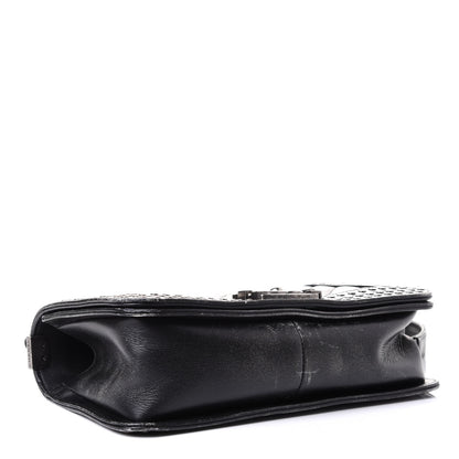 Chanel Faded Calfskin Quilted Medium Studded Boy Flap Black 3 of 5