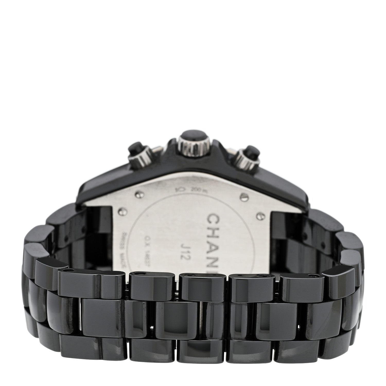 Chanel Stainless Steel Ceramic Diamond Bezel 41mm J12 Chronograph Automatic Watch Black 3 of 4
