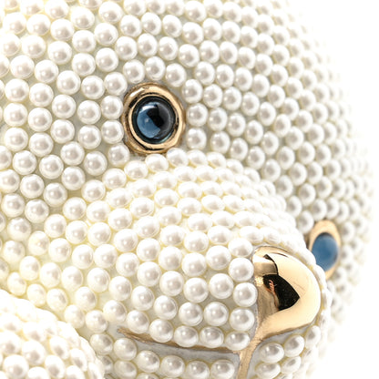 Judith Leiber Pearl Crystal Sweetheart Bear Minaudiere Clutch White 21 of 23