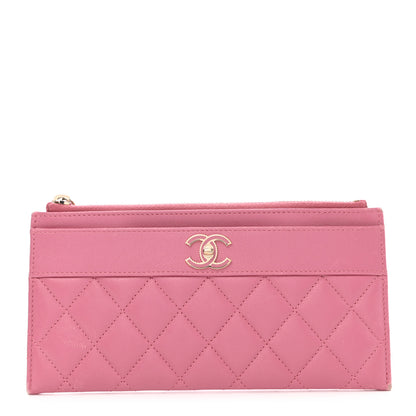 Chanel Sheepskin Quilted Mademoiselle Vintage Zip Pouch Pink 1 of 8