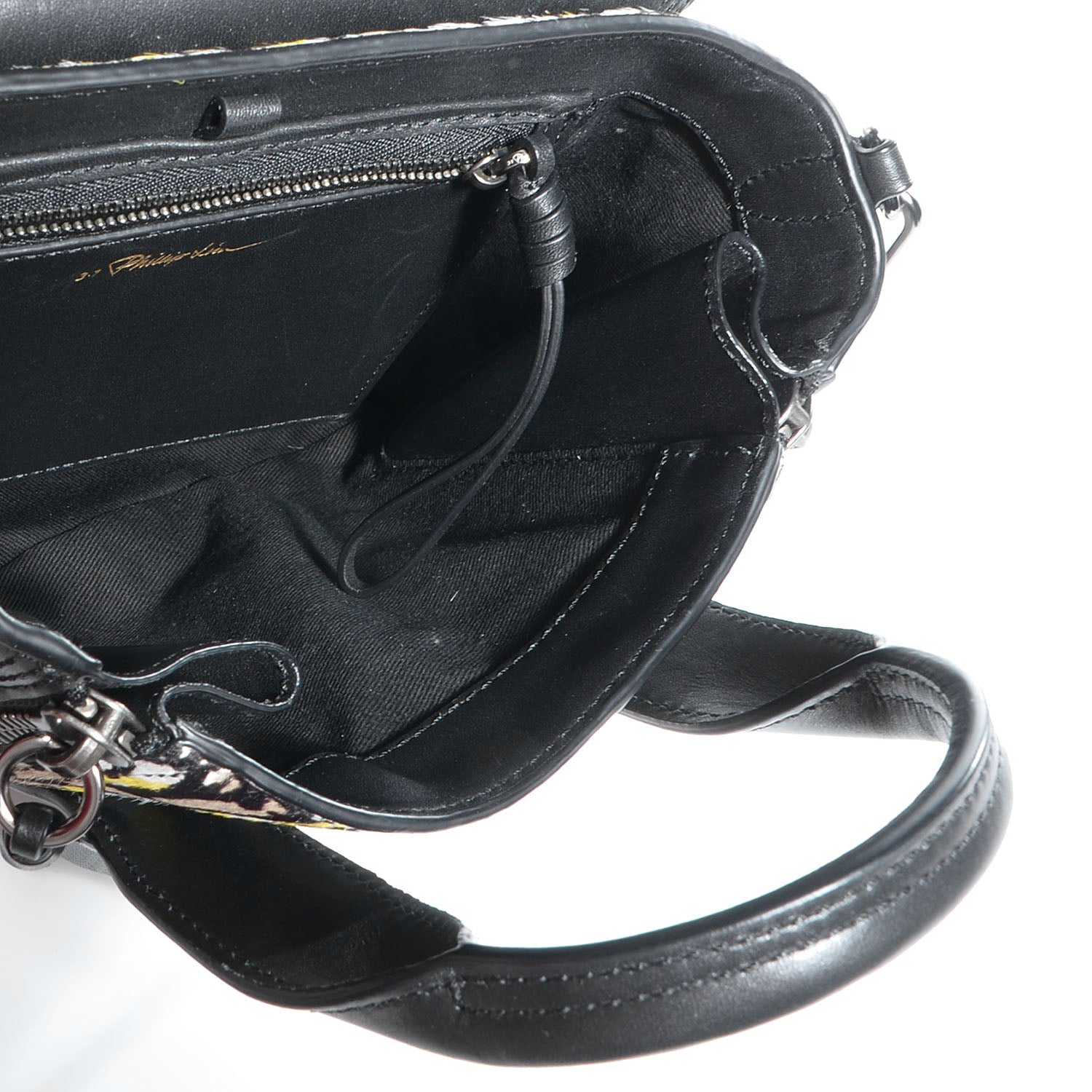 3.1 Phillip Lim 3.1 Calf Hair Leather Tiger Print Mini Pashli Satchel Lime Black 6 of 10