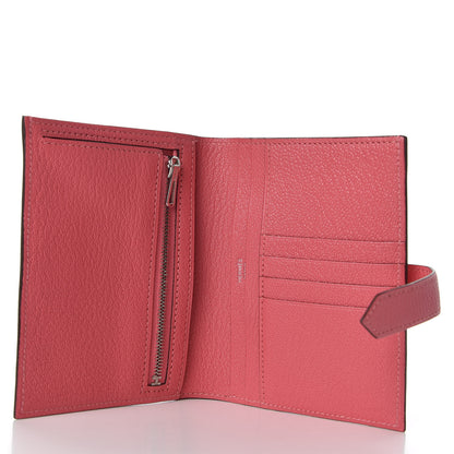 Hermes Chevre Mysore Bearn Compact Wallet Rose Lipstick 5 of 7