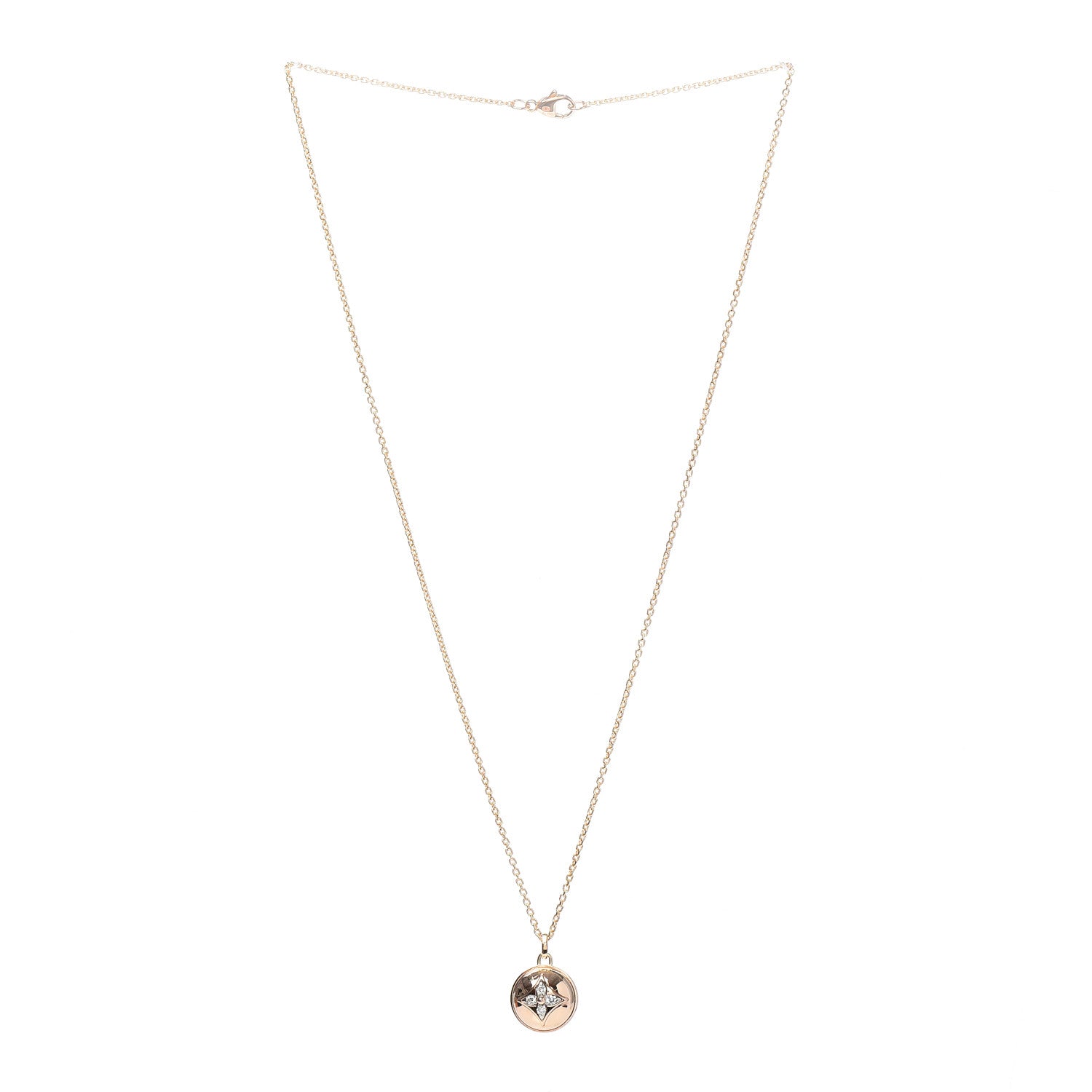 Louis Vuitton 18K Pink White Gold Diamond B Blossom Medallion Pendant Necklace 3 of 5