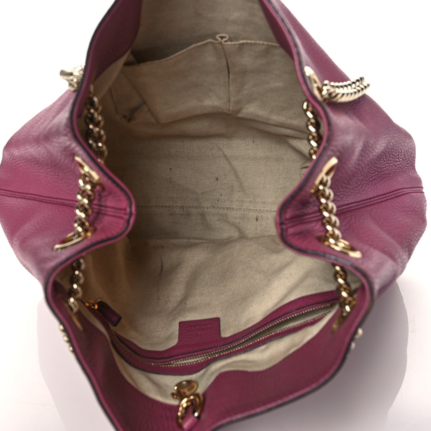 Gucci Pebbled Calfskin Medium Soho Chain Shoulder Bag Peonia Flower 5 of 15