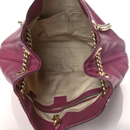 Gucci Pebbled Calfskin Medium Soho Chain Shoulder Bag Peonia Flower 5 of 15