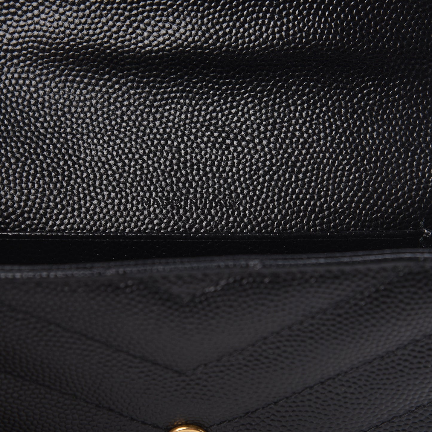 Grain De Poudre Matelasse Chevron Small Monogram Envelope Wallet Black
