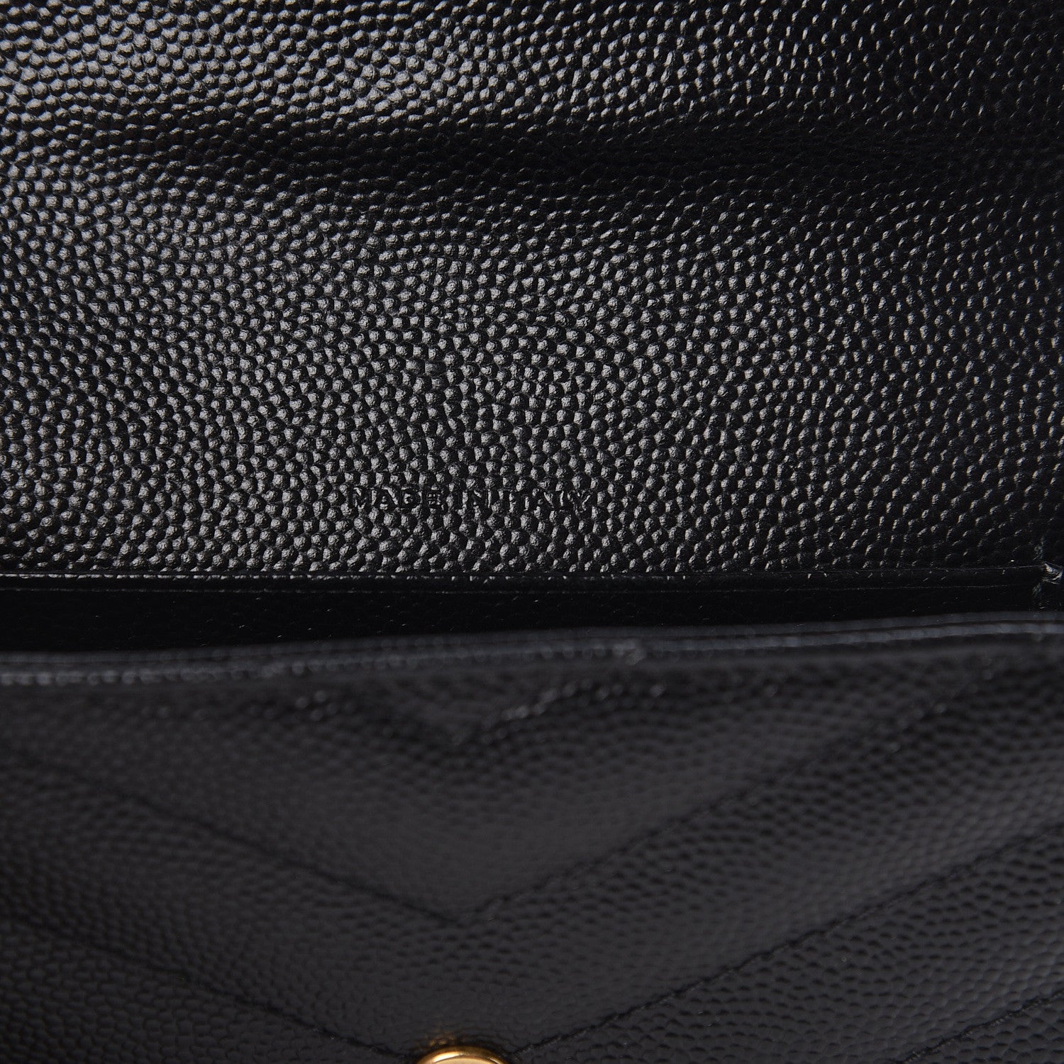 Saint Laurent Grain De Poudre Matelasse Chevron Small Monogram Envelope Wallet Black 6 of 8