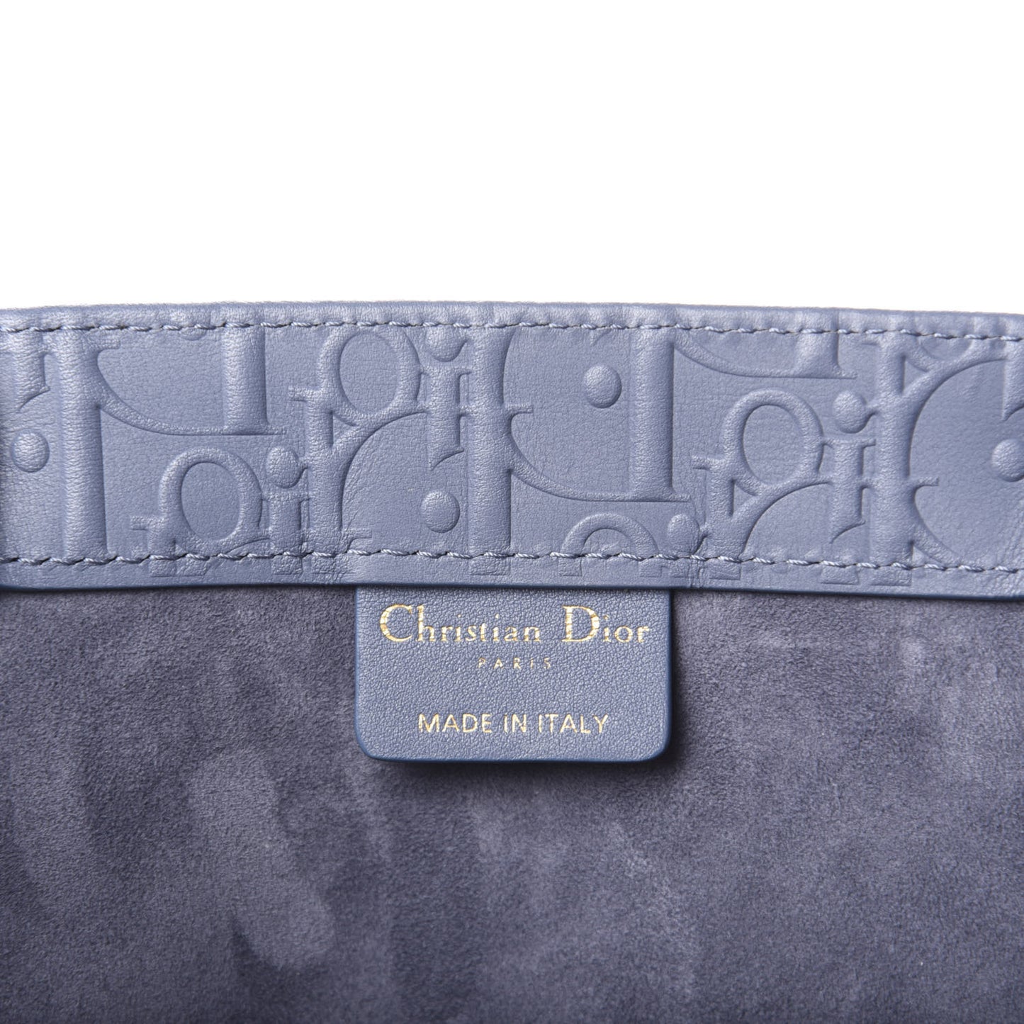 Oblique Calfskin Embossed Book Tote Denim Blue