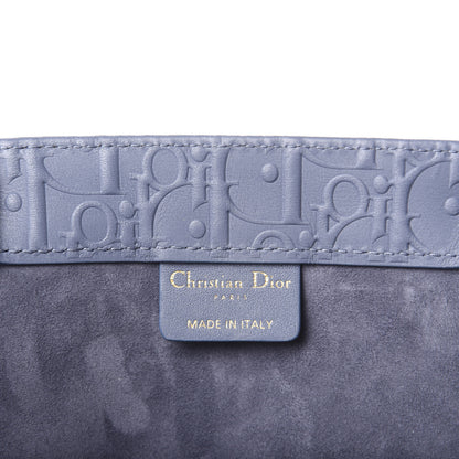Christian Dior Oblique Calfskin Embossed Book Tote Denim Blue 9 of 11