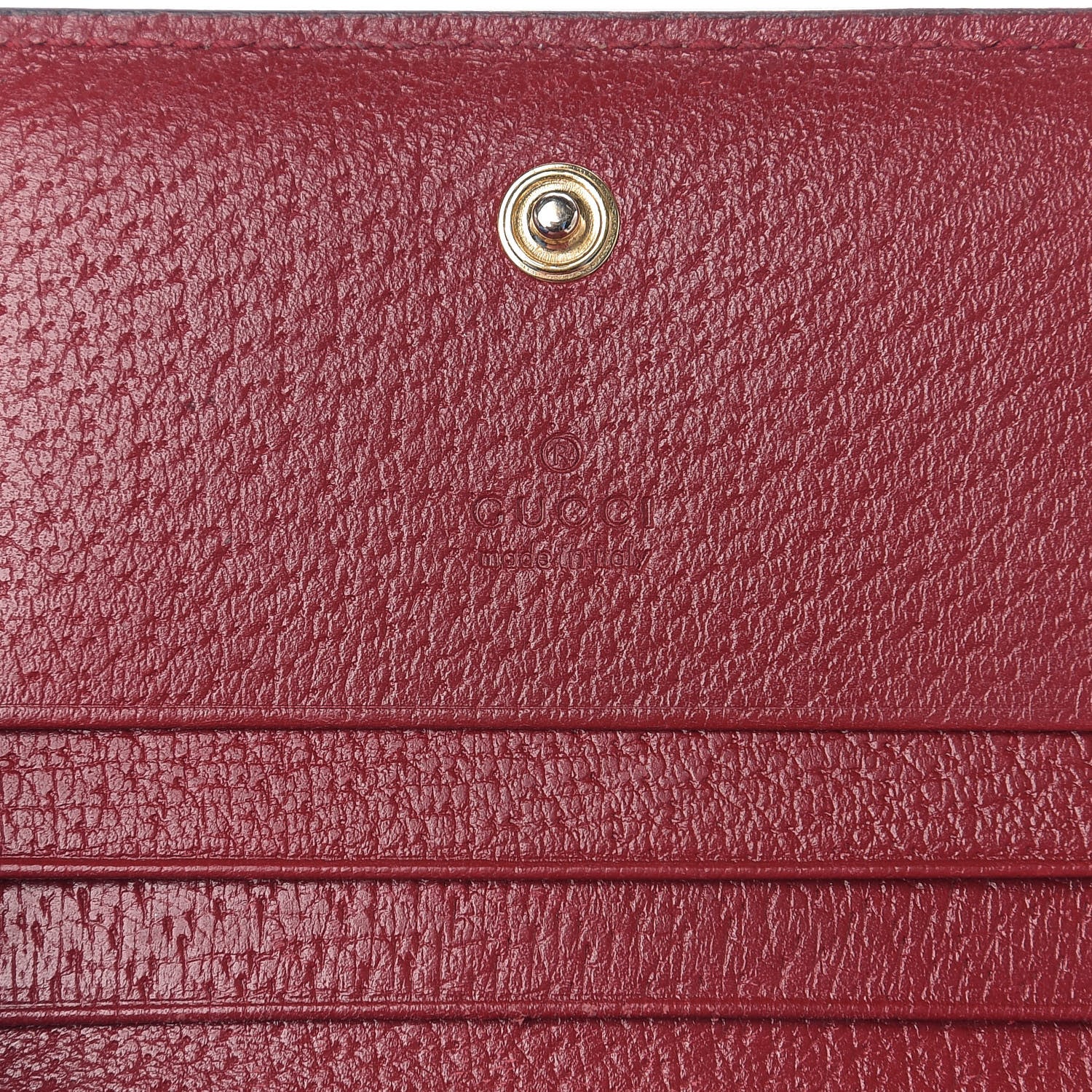 Gucci GG Supreme Monogram Tian Card Case Beige Multicolor Red 5 of 6