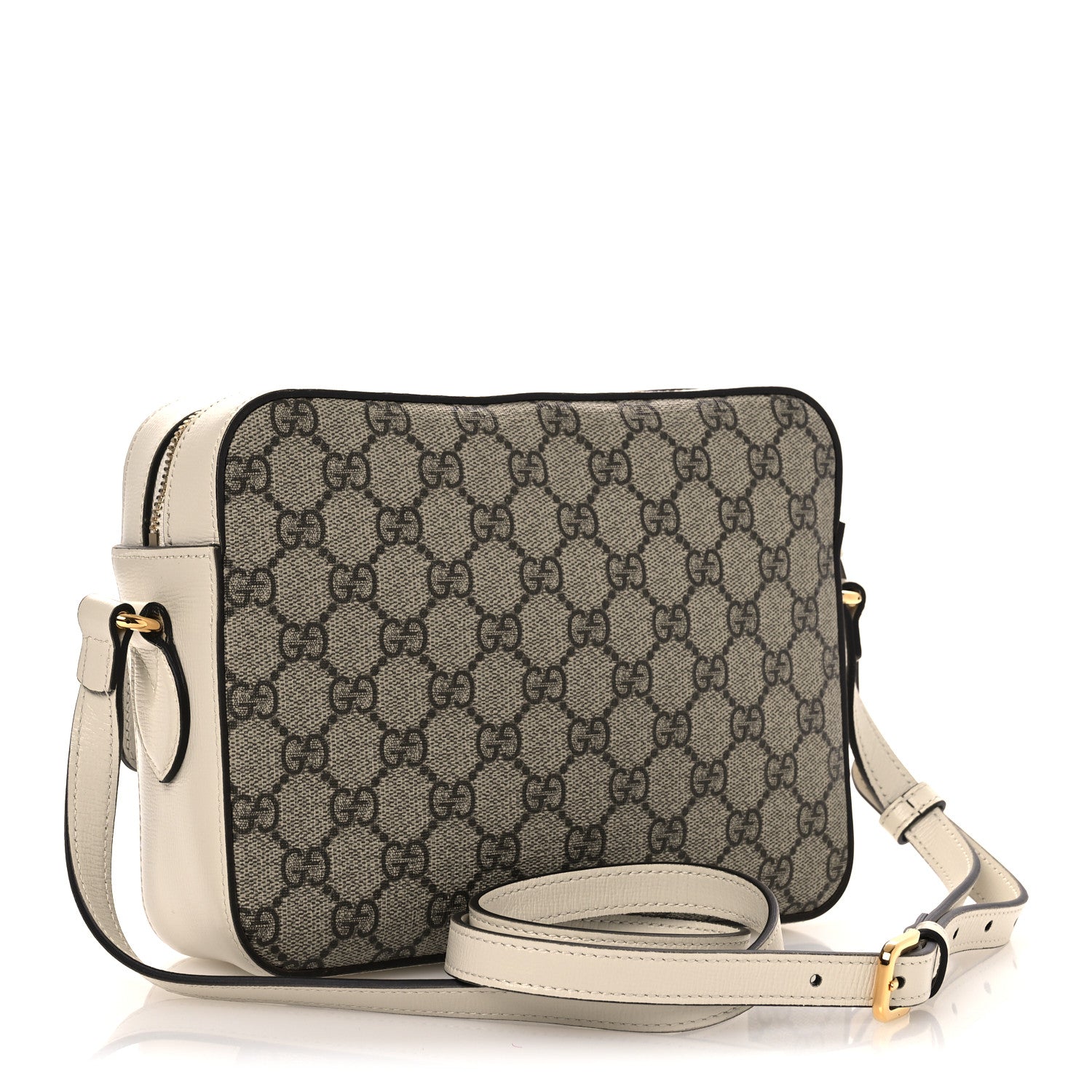 Gucci GG Supreme Monogram Small Horsebit 1955 Shoulder Bag Beige Mystic White 3 of 10