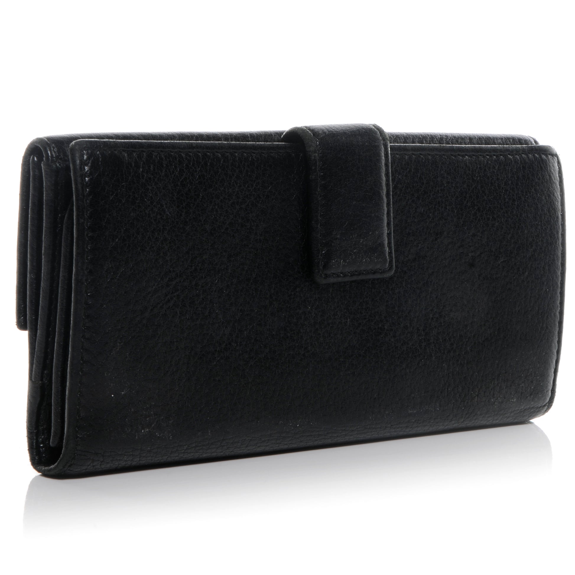 Gucci Leather Bamboo Continental Wallet Black 3 of 7