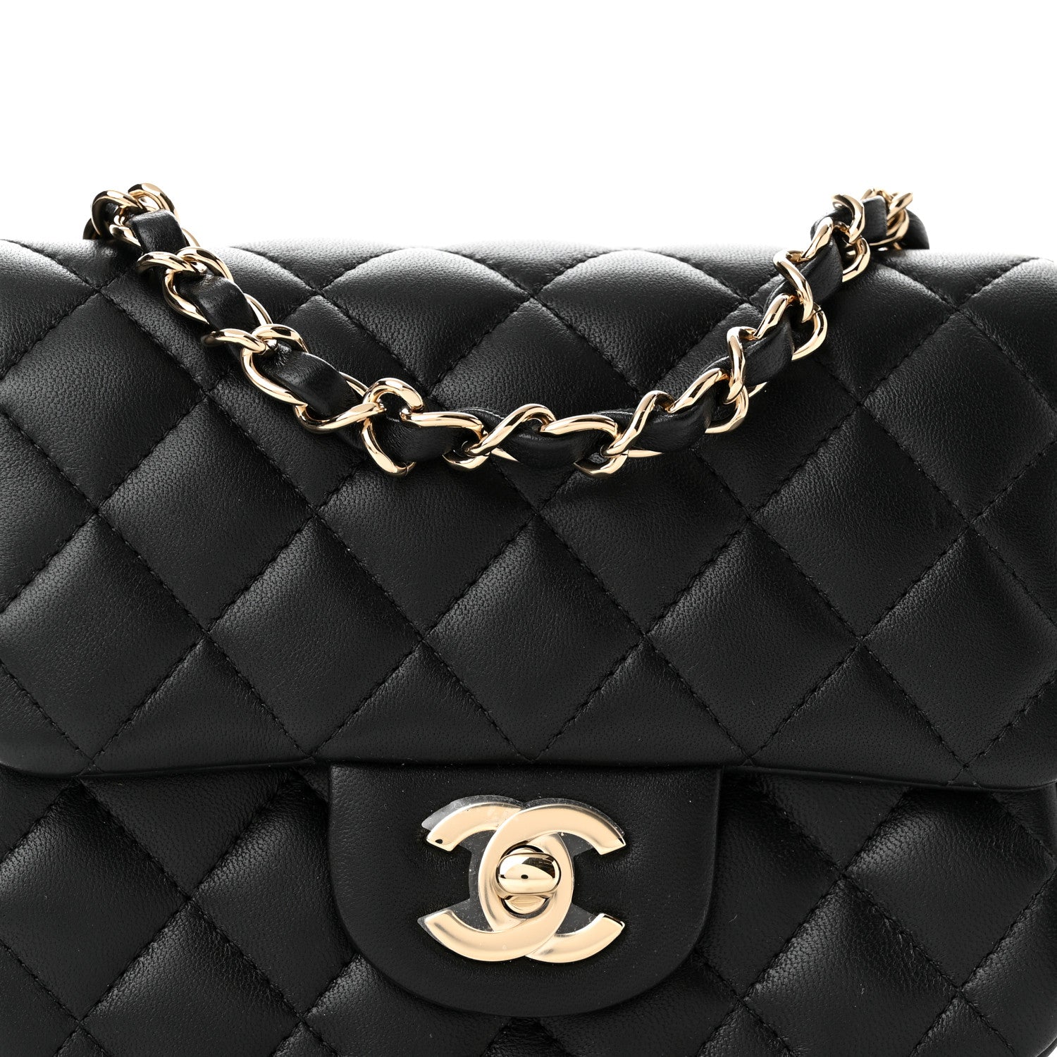 Chanel Lambskin Quilted Mini Square Flap Black 8 of 11