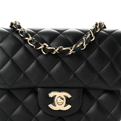 Chanel Lambskin Quilted Mini Square Flap Black 8 of 11