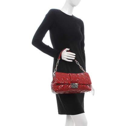 Christian Dior Patent Cannage New Lock Flap Red 2 of 7