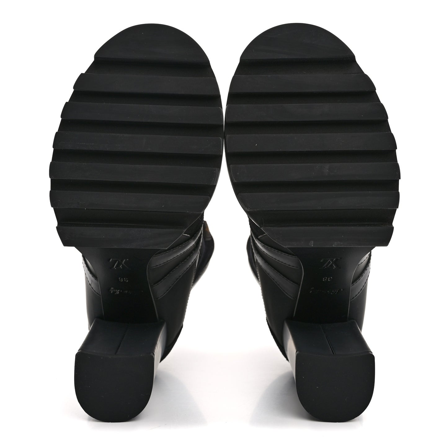 Suede Calfskin Monogram Star Trail Ankle Boots 38 Black