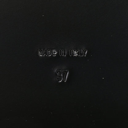 Chanel Stretch Fabric Lambskin CC Flat Sandals 37 Navy Blue Black 6 of 8