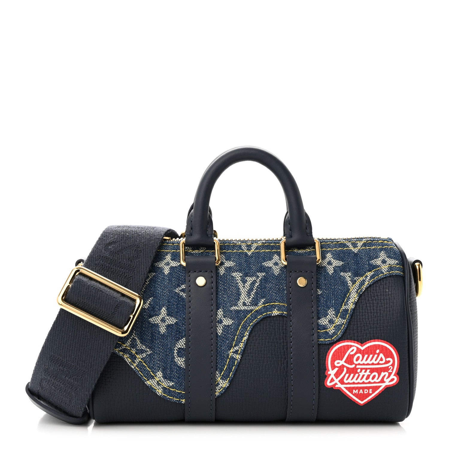 Louis Vuitton Taurillon Monogram Denim Drip Keepall XS Blue 1 of 9
