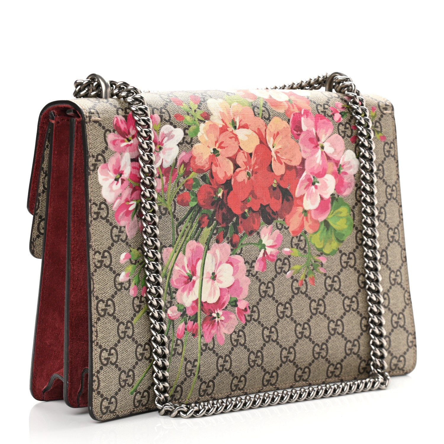 Gucci GG Supreme Monogram Blooms Medium Dionysus Shoulder Bag Beige Multicolor Dry Rose 3 of 14