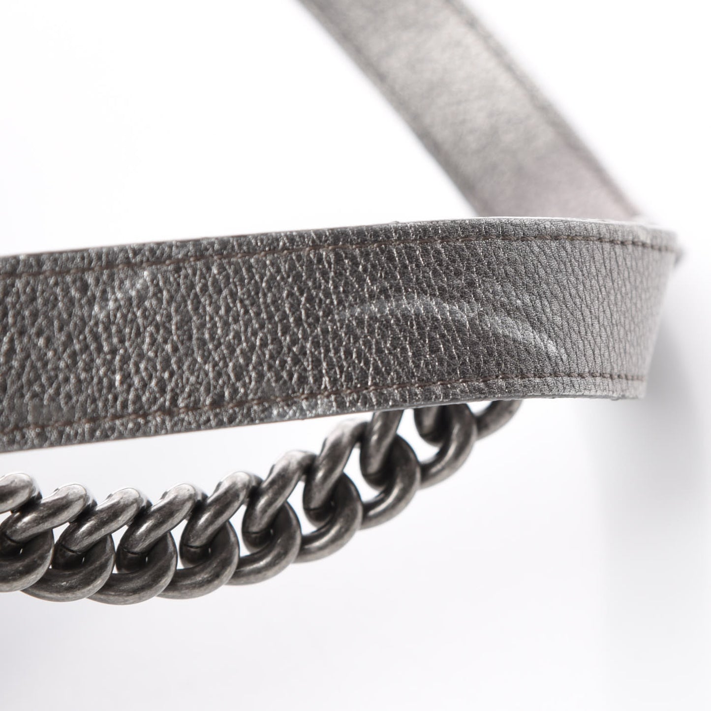 Metallic Calfskin Quilted Small Casual Rock Flap Silver