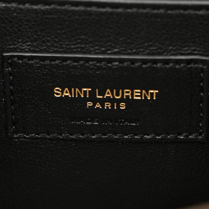 Saint Laurent Grain De Poudre Textured Mixed Matelasse Medium Triquilt Monogram Satchel Dark Beige 6 of 10
