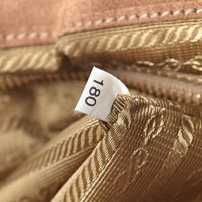 Prada Scamosciato Logo Tote Cammello 8 of 10