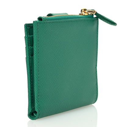 Prada Saffiano Small Triangle Wallet Mango 3 of 9