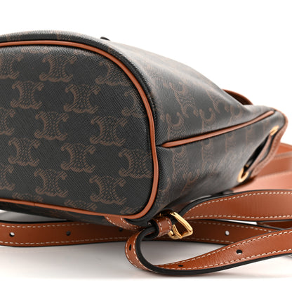 Celine Triomphe Canvas Calfskin Mini Folco Backpack Tan 10 of 11