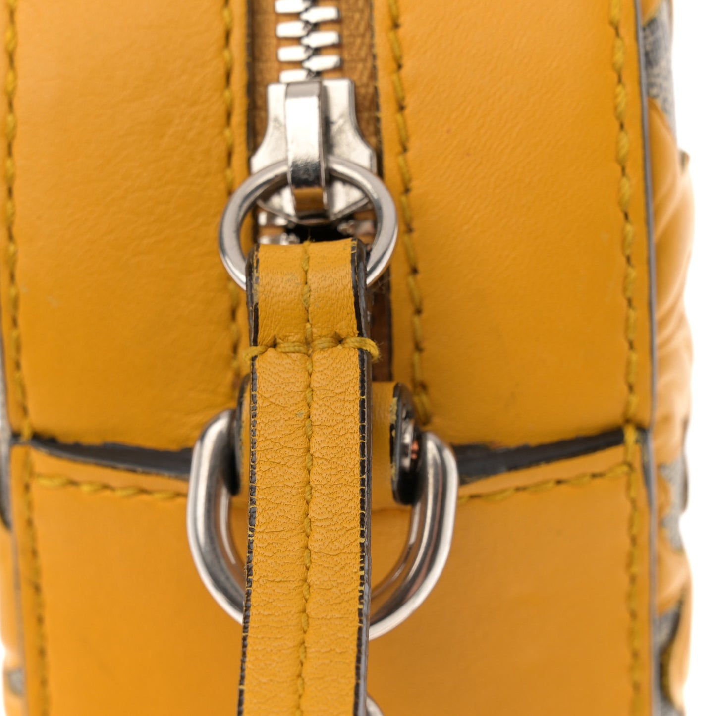 GG Supreme Monogram Arabesque Mini Chain Shoulder Bag Beige Yellow