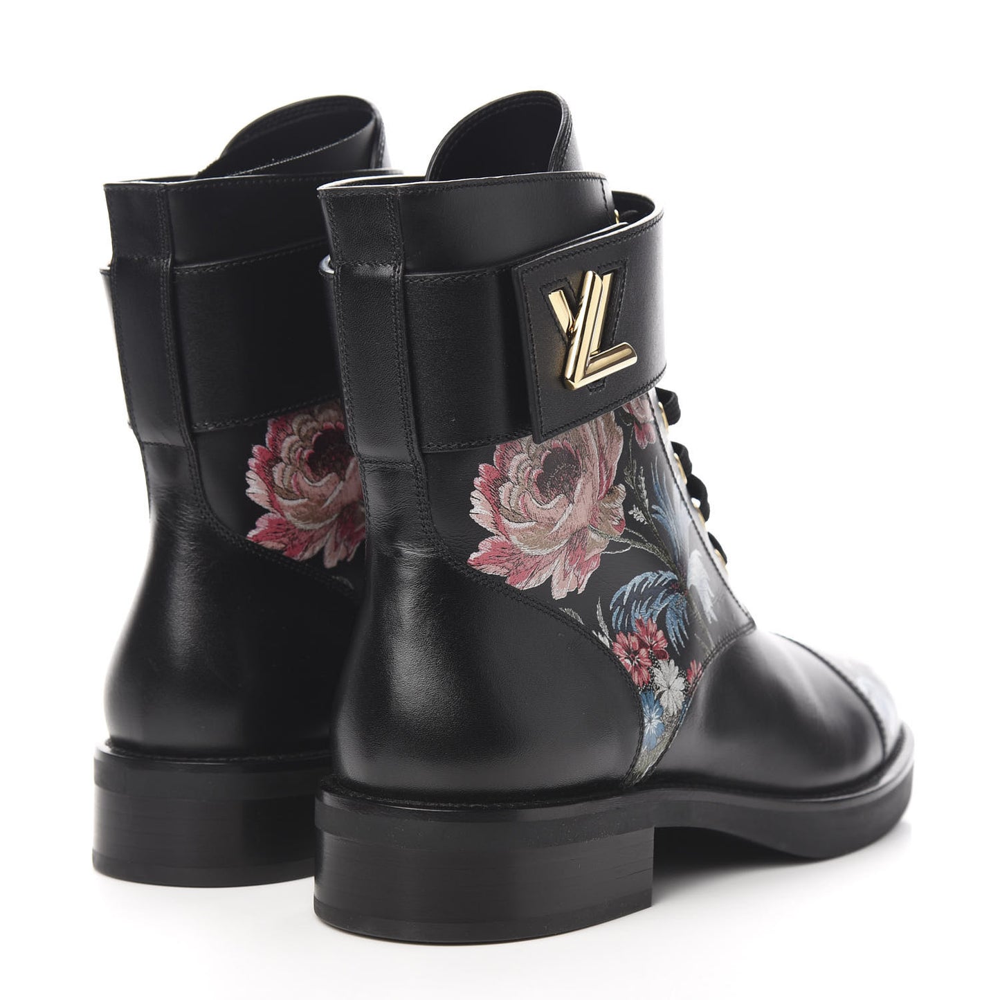 Calfskin Wonderland Ranger Flowers Boots 39 Black