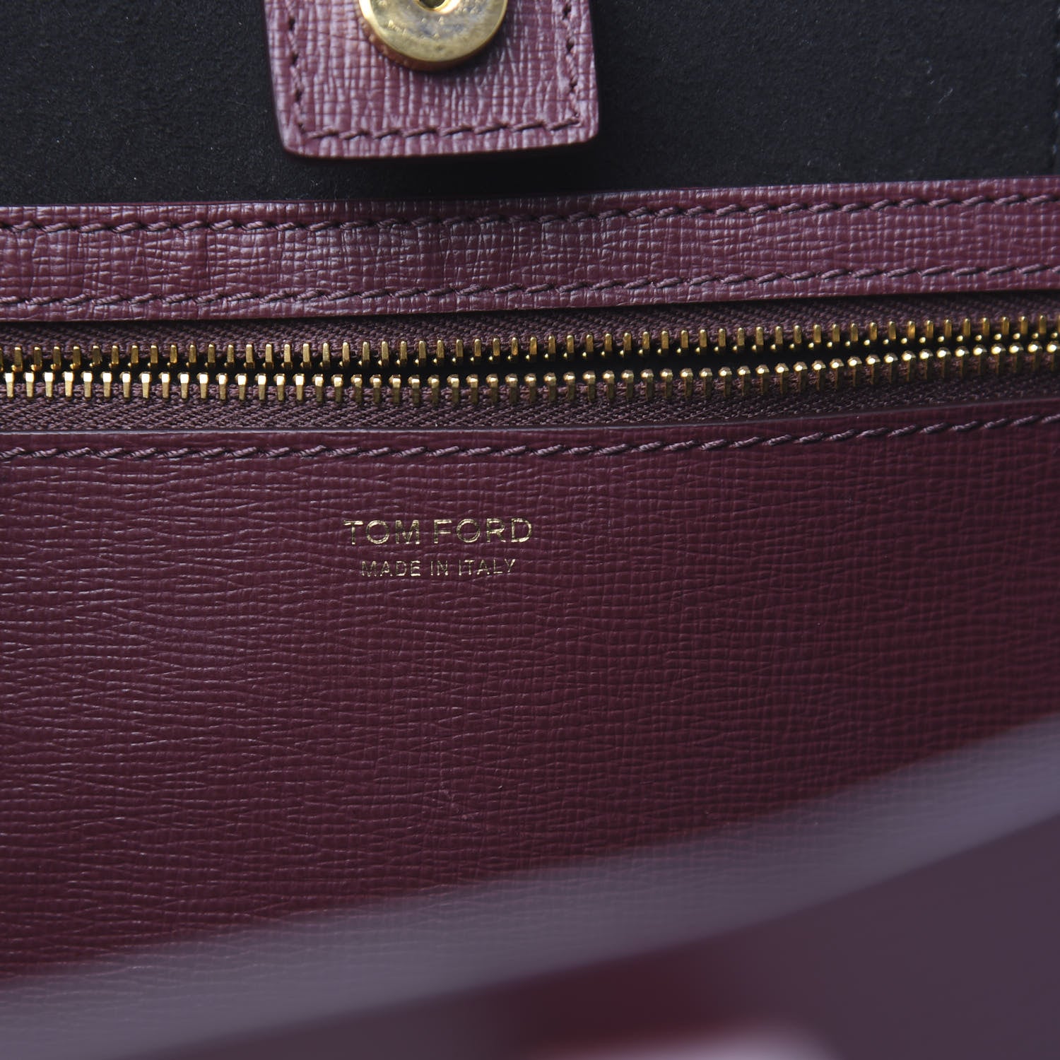Tom Ford Grained Calfskin Small T Tote Bordeaux 6 of 9