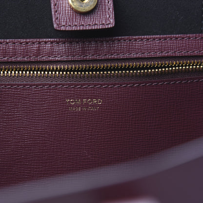 Tom Ford Grained Calfskin Small T Tote Bordeaux 6 of 9