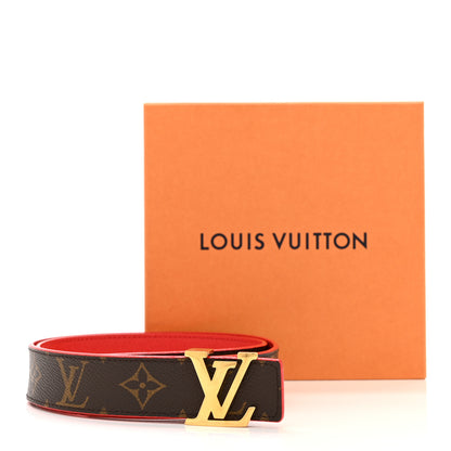 Louis Vuitton Calfskin Monogram 30mm LV Initiales Reversible Belt 75 30 Coquelicot 6 of 6