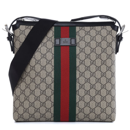 Gucci GG Supreme Monogram Web Messenger Bag Black 1 of 10