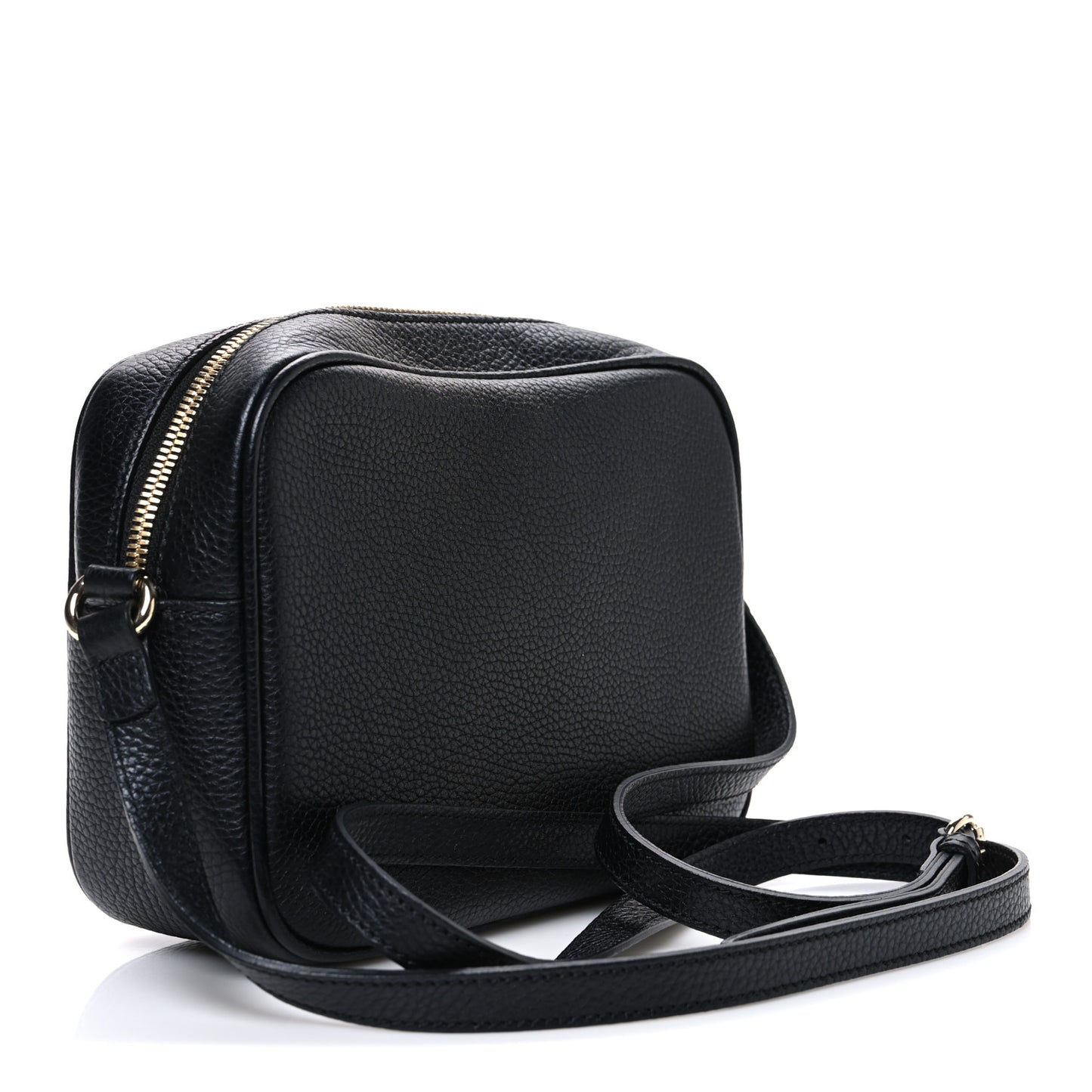 Pebbled Calfskin Small Soho Disco Bag Black