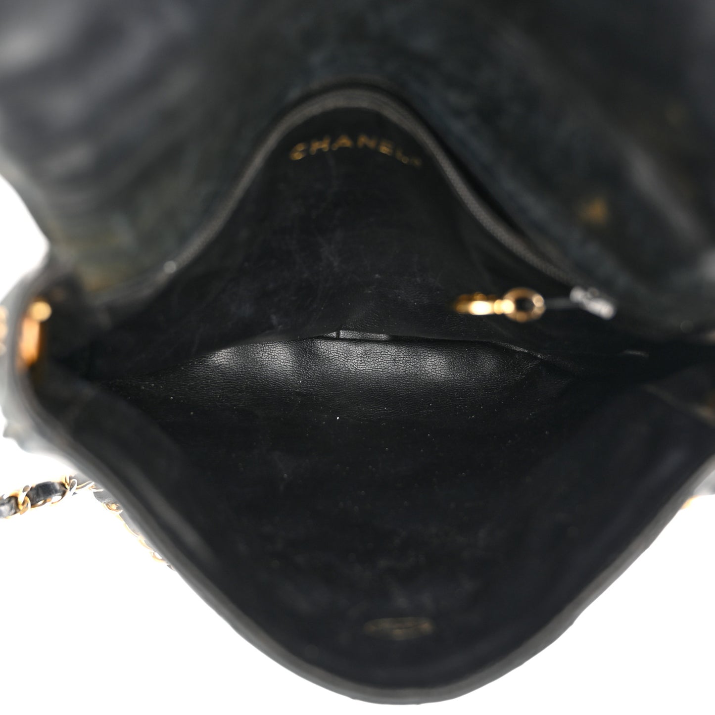 Lambskin Quilted Mini Flap Shoulder Bag Black